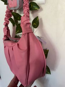 Chic Ruched Pink Handbag