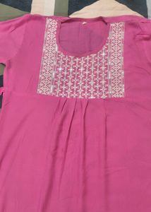Pink Embroidered Kurta