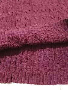 🧶 Burgundy Cable Knit V-Neck Sweater 🧶