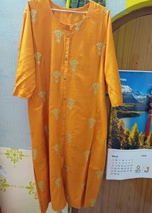 Orange Embroidered Kurta