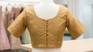 Elegant Gold Brocade Blouse