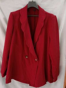 Red Double-Breasted Blazer