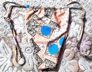 Boho Patchwork Drawstring Pouch Bag