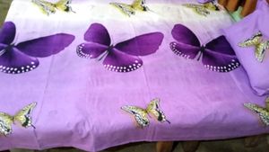 Bombay Dyeing Purple Designed King Size Double Bed