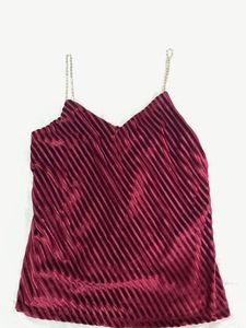 Velvet Striped Camisole Top