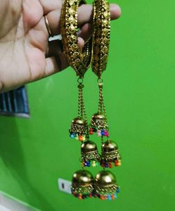 Golden Jhumka Bangles