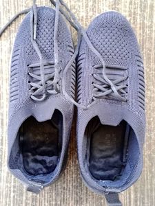 Knit Mesh Upper Black Sneakers Shoes
