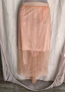 I. Peach Tiered Flowy Skirt