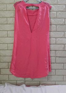 H&amp;M Pink Lace-Shoulder Shift Dress