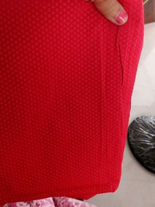 Red Blouse piece Unstitched