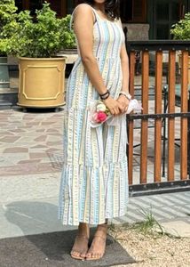 Sun-Drenched Pastel Striped Midi Dress🌷🫧✨