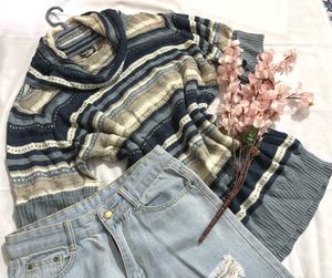🎉Buy1 Get1 Free🎉Striped Knit Sweater L