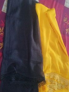 Elegant Duppata combo - black  & Yellow