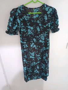 Floral Print Puff Sleeve Mini Dress