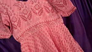 Pink Printed Anarkali Kurta