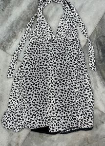 Spotted Halter Mini Dress