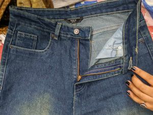 Stylish Wide Leg Blue Jeans