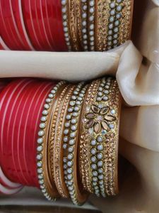 Red &amp; Gold Bridal Bangles Set