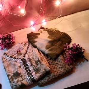 kurti and pant with dupatta set