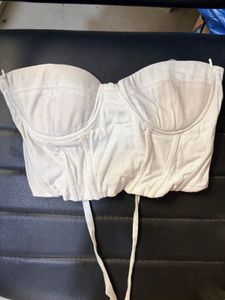 MANGO White sexy Corset Top