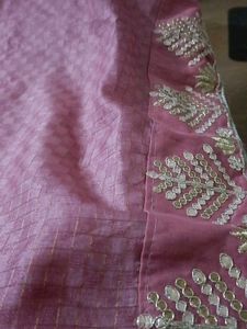 Elegant Pink Saree with Embellished Border