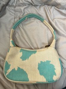 Cute Cow Print Jute Shoulder Bag