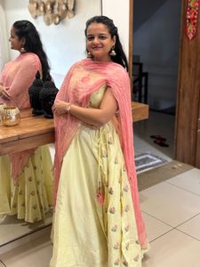 Yellow Floral Kurta Set with Dupatta