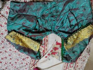 Elegant Teal Brocade Blouse