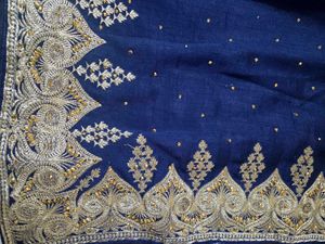 Elegant Blue Embroidered Saree