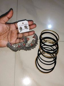 Boho Hoop Earrings &amp; Bangle Set[ Buy 1 product]