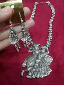 silver oxidise beautiful jewellery set(Pack-1)