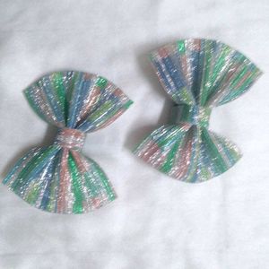 Sparkly Bow Hair Clips Set