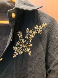 Black Embroidered Blouse