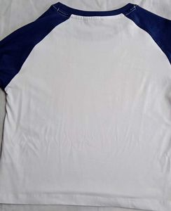 White &amp; Blue Raglan T-Shirt