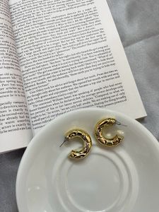 Gold Textured Hoop Earrings