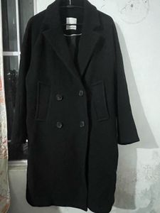 Classic Black Double-Breasted Overcoat