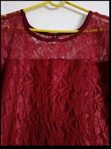 Maroon Lace Dress