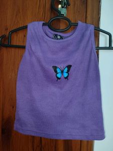 Purple Butterfly Tank Top