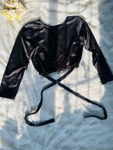 Velvet Wrap Around Crop Top