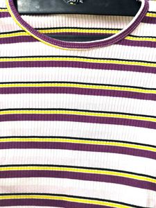 Striped Cinched Waist Top
