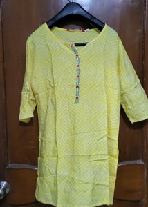 Lime Yellow Short Kurti