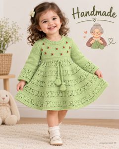 Hand Knitted and Embroidered Dress
