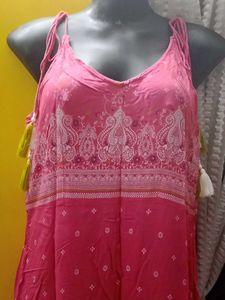 Pink Printed Maxi Dress