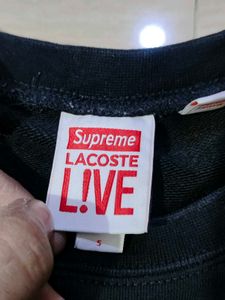 Supreme X LACOSTE Crewneck Black Sweatshirt