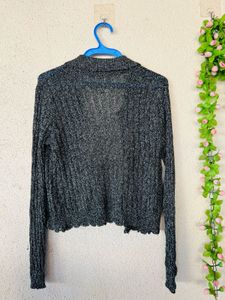 Chic Grey Knit Cardigan