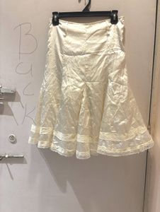 Elegant Cream Lace Trim Skirt