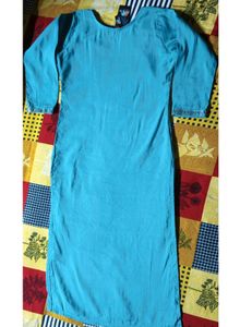 Aqua blue embroidery kurti plazo &amp; dupatta set 🩵