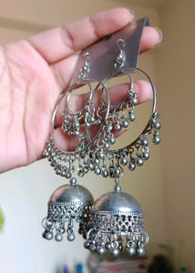Oxidised Earrings Jumka Beautiful