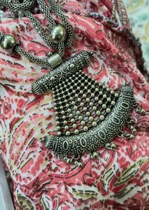 Oxidized Silver Statement Necklace