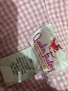 2XL imported  Pink Gingham Palm Tree Shirt